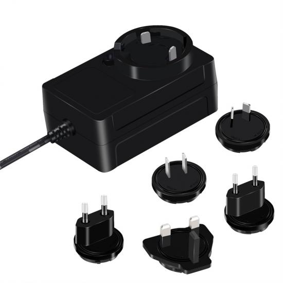 12V 24V 36V Interchangeable Plug Power Adapter 30W